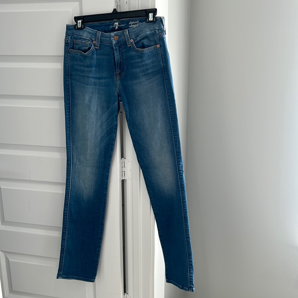 7 for all mankind medium wash straight leg jeans